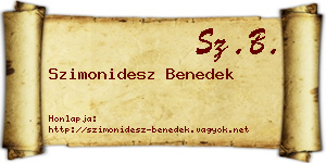 Szimonidesz Benedek névjegykártya
