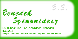benedek szimonidesz business card